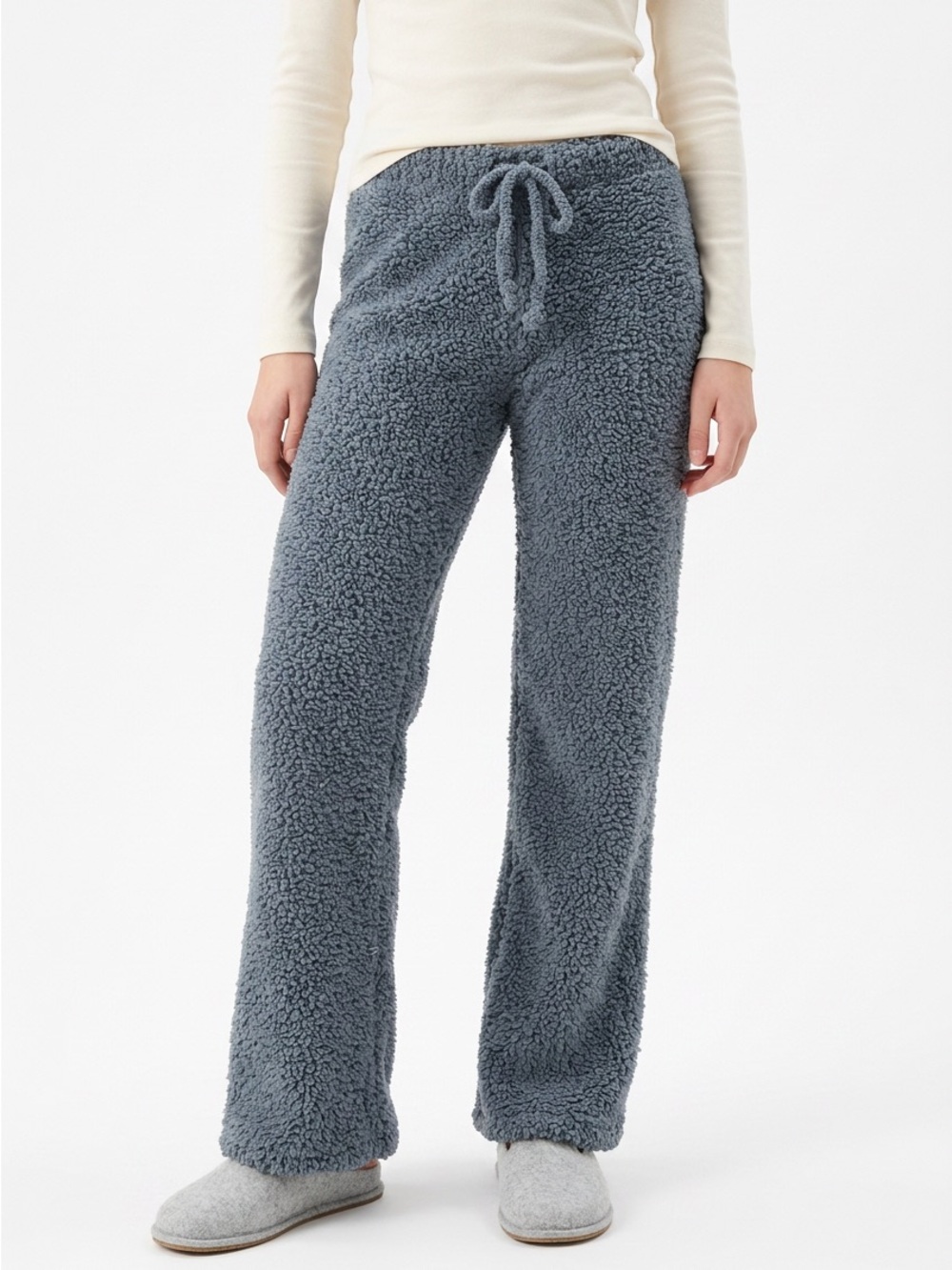 Vici Plush Sherpa Lounge Pants - Light Gray